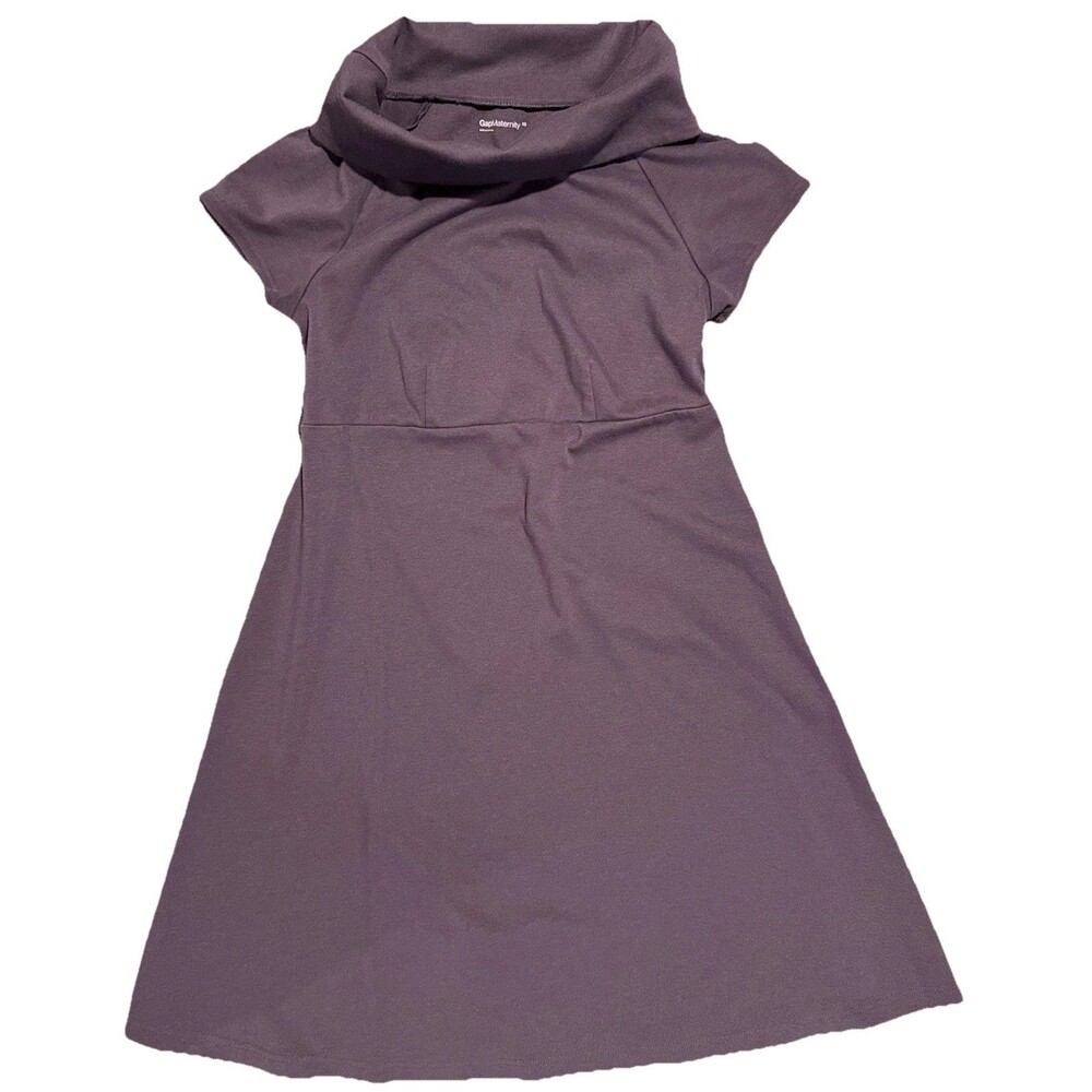 GAP Maternity Mauve Blue Ponte Knit Cowl Neck Career Dress XS Work Business EUC